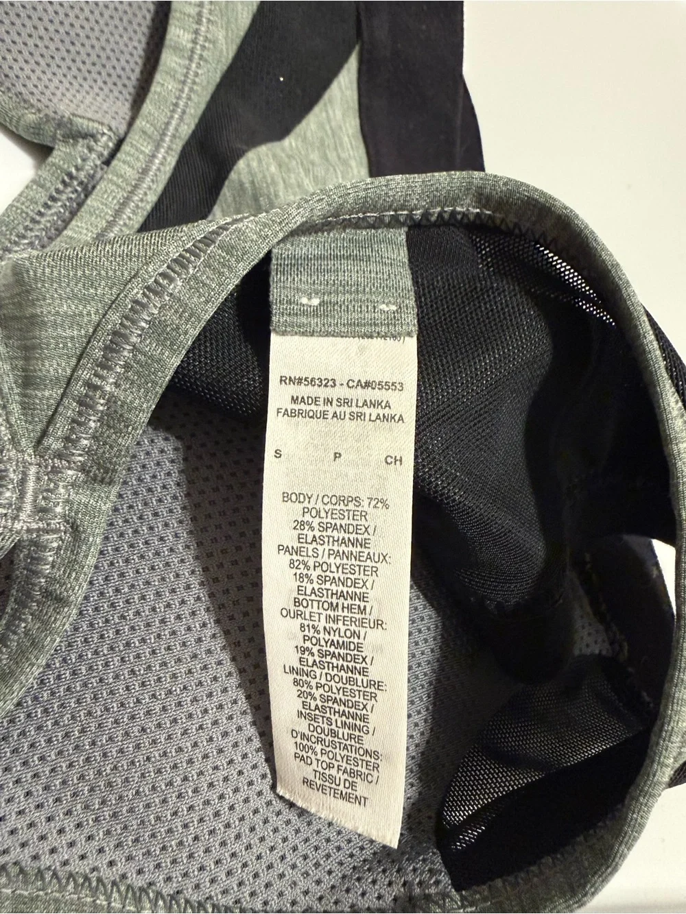 Nike Gray & White Thin-Strap Sports Bra